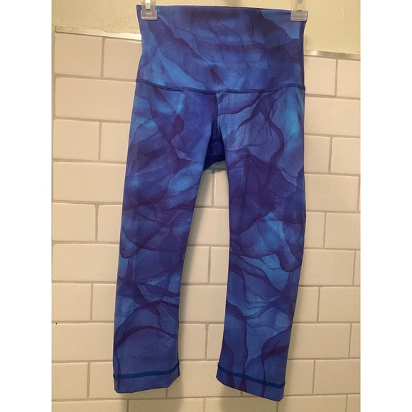 Lululemon Pants - Lululemon Wunder Under Crop Hi-Rise Midnight Tulle Multi Blue / Purple 4